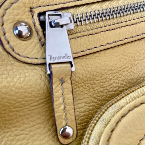 Tignanello Yellow zipper hobo style bag - Picture 3 of 5